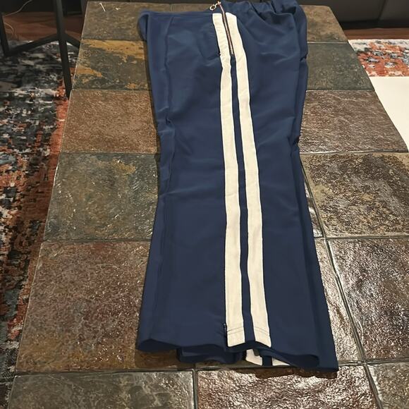 See Rose Go Navy Track Pants Size 16 Zip Pockets Rose Gold Quiet Luxury - Picture 8 of 8